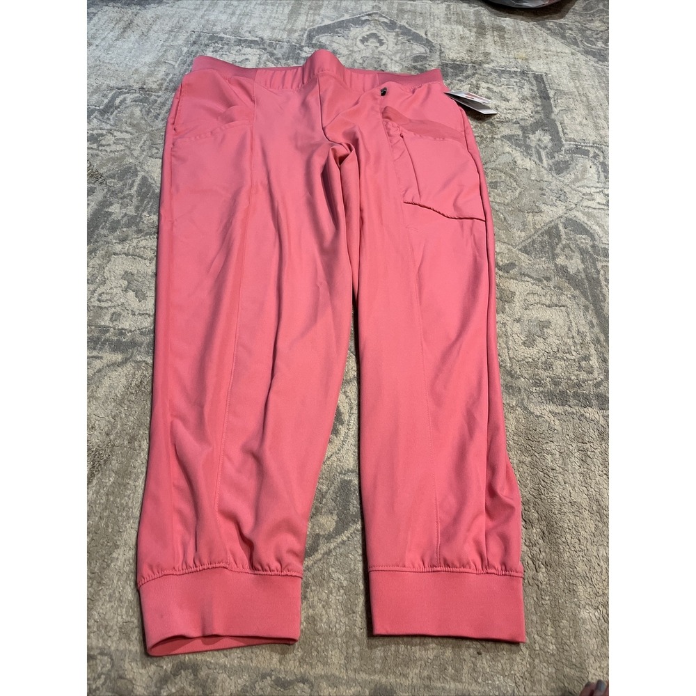 Cuddl Duds Women's Plus Size Scrubs Joggers Plus Sz 2XL‎ Pink 7-Pocket NEW